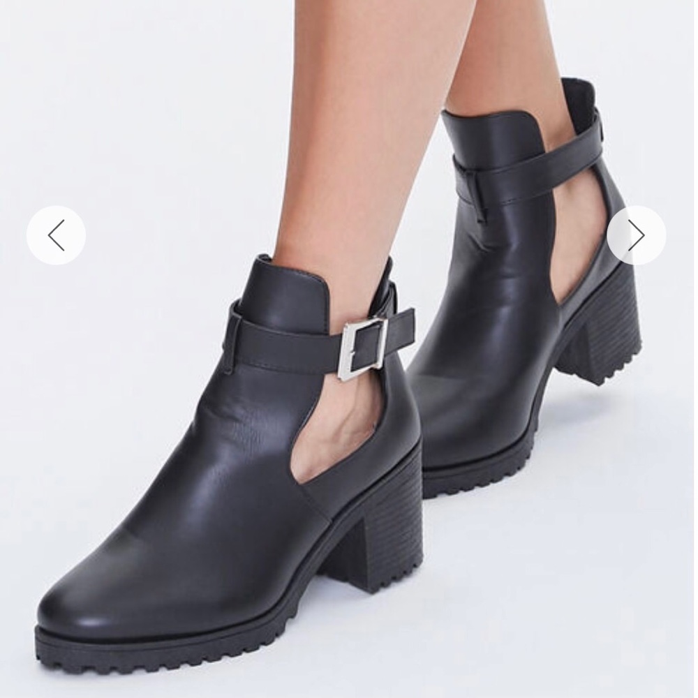 BRAND NEW Forever 21 Buckled Cutout Booties
